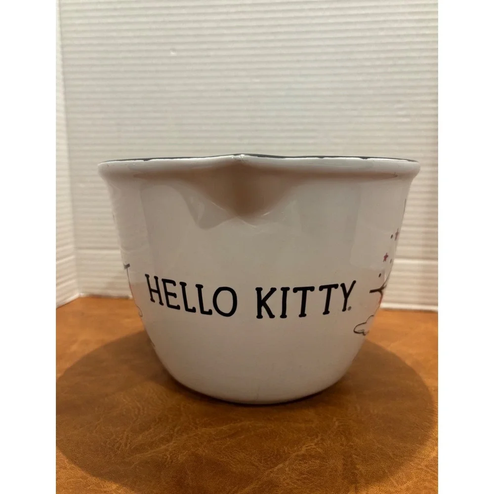Hello Kitty Sanrio Halloween Skeleton Ceramic Mixing Bowl with Spout and Handle